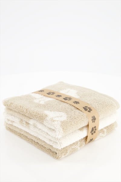 Cawö Seiftücher We love Dogs Mix 6249 3er-Pack - Farbe: Natur-Beige - 33 - 30x30 cm