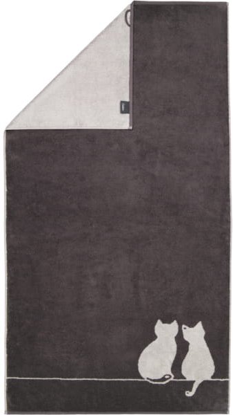 Cawö Handtücher CUTE CATS EDITION You & Me 6263 - Farbe: basalt/platin - 77 - Duschtuch 80x150 cm