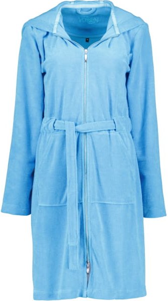 Vossen Bademäntel Damen Kurzmantel mit Kapuze Tampa - Farbe: ice blue - 5560 - M