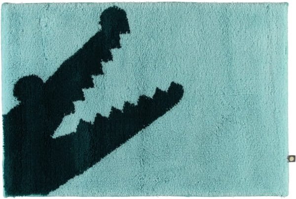 Rhomtuft - Badteppich Croc - Farbe: mint/pazifik - 1210 - 60x90 cm