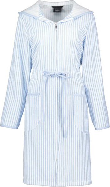 Cawö - Damen Bademantel kurz Kapuze TG RV 6416 - Farbe: mittelblau - 11 - M