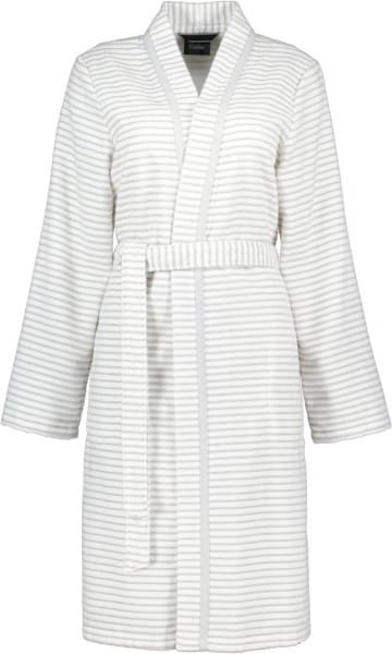 Cawö - Damen Bademantel Kurz Kimono 1214 - Farbe: weiß-silber - 76 - XS