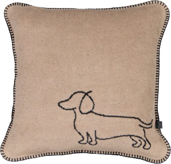 Cawö Kissenhüllen WE LOVE DOGS Companion 62480 - Farbe: schwarz/beige - 93 - 50x50 cm