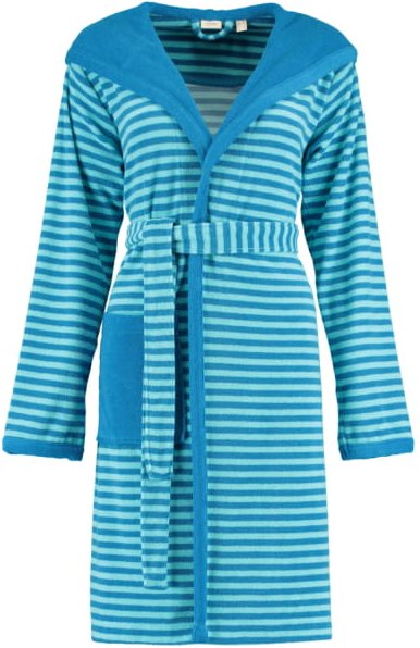 Esprit Damen Bademantel Striped Hoody Kapuze - Farbe: turquoise - 002 - M