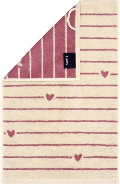 Cawö Handtücher Heart Beats Lines & Hearts 6276 - Farbe: beere - 32 - Gästetuch 30x50 cm