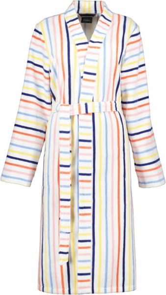 Cawö Damen Bademantel Kimono 3343 - Farbe: weiß-multicolor - 62 - M