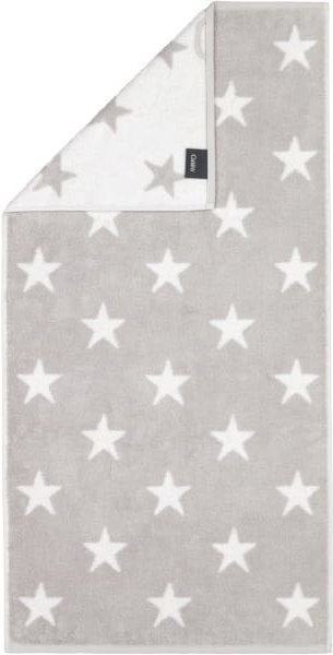 Cawö Handtücher NEW STARS Sterne groß 6260 - Farbe: platin/weiß - 76 - Handtuch 50x100 cm