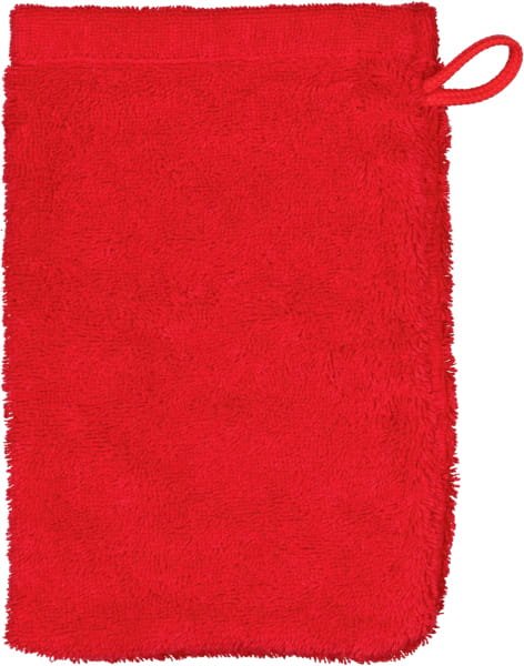 Cawö Handtücher Life Style Uni 7007 - Farbe: rot - 203 - Waschhandschuh 16x22 cm