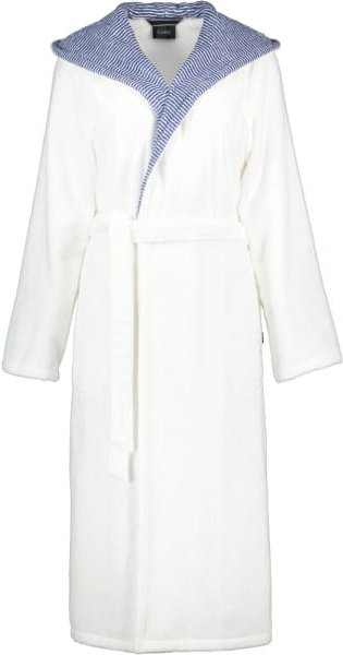 Cawö Damen Bademantel Kapuze 4345 - Farbe: weiß-blau - 601 - XS