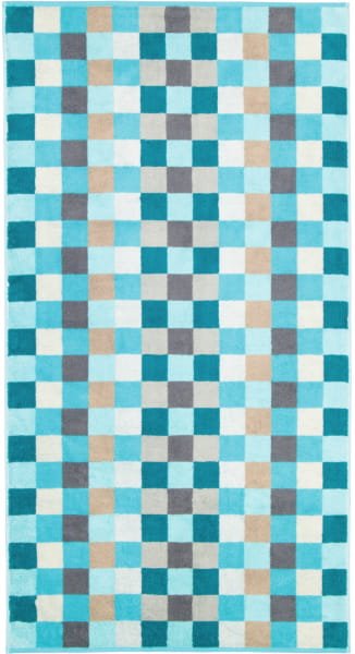 Cawö - Unique Karo 942 - Farbe: türkis - 44 - Duschtuch 70x140 cm