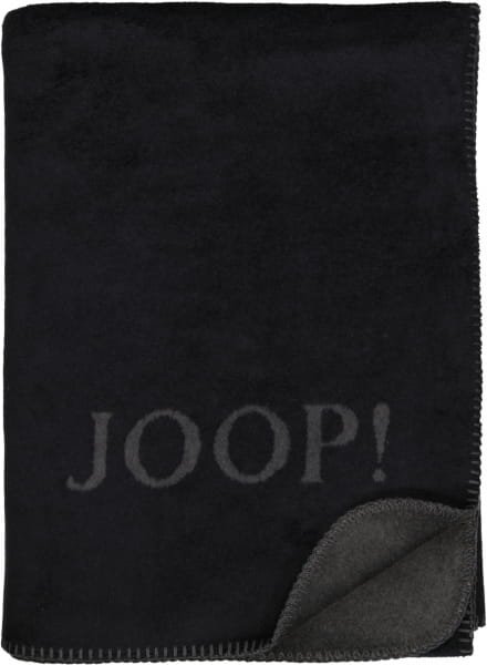 JOOP! Wohndecken Uni-Doubleface - Farbe: Schwarz-Anthrazit - 150x200 cm