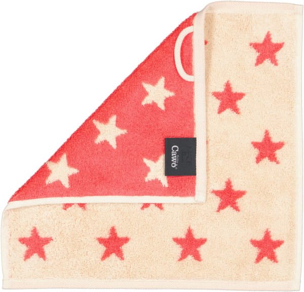 Cawö Handtücher NEW STARS Sterne klein 6261 - Farbe: beige/pink - 32 - Seiflappen 30x30 cm