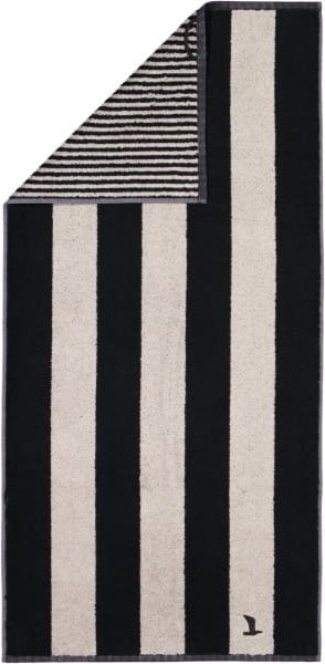 Möve Handtücher Superwuschel Blockstreifen - Farbe: black/cashmere - 082 - Handtuch 50x100 cm