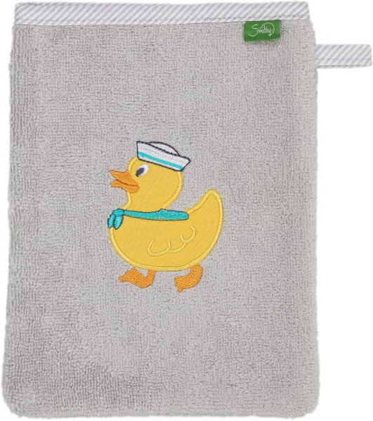 Smithy Pastellflausch Ente - Wisch & Weg Waschhandschuh 16 x 21 cm - Farbe: hellgrau (2004062)