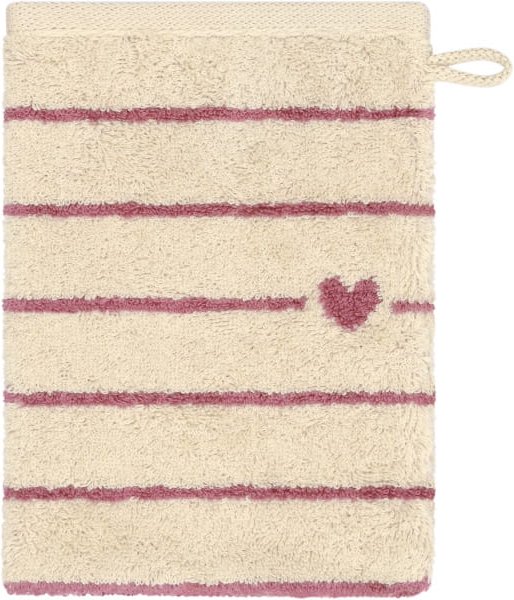 Cawö Handtücher Heart Beats Lines & Hearts 6276 - Farbe: beere - 32 - Waschhandschuh 16x22 cm