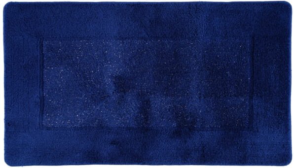 Rhomtuft RHOMY - Badteppich Versailles 255 - Farbe: royalblau/lurex - 408 - 65x115 cm
