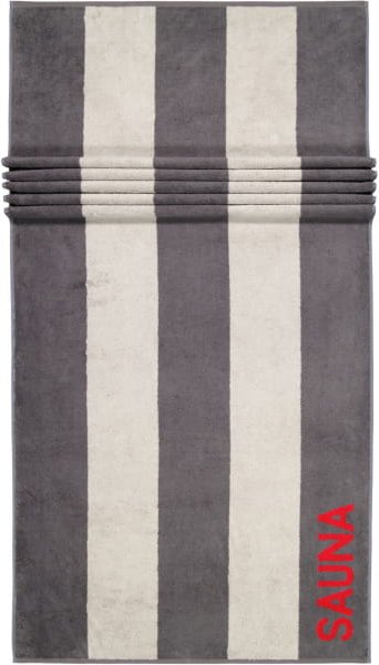 Cawö - Saunatuch 599 - 80x200 cm - Farbe: anthrazit/rot - 72