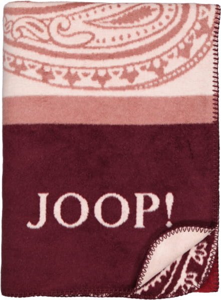 JOOP! Wohndecken Paisley Stripes - Farbe: Rouge - 150x200 cm