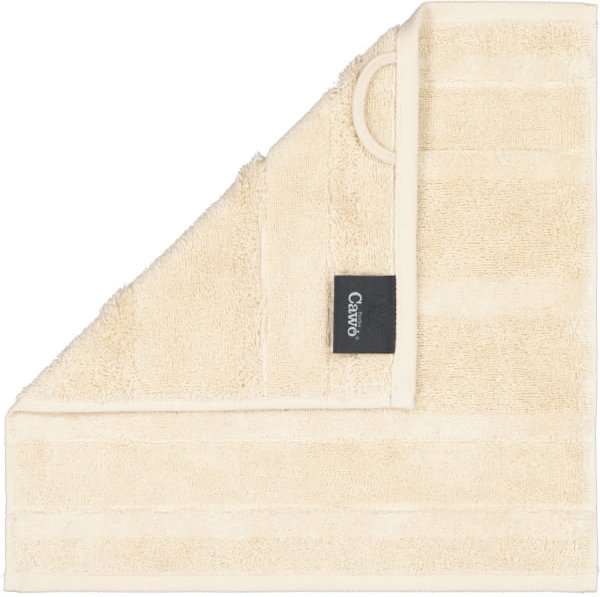 Cawö Handtücher Noblesse2 Uni 1002 - Farbe: beige - 370 - Seiflappen 30x30 cm