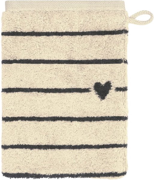Cawö Handtücher Heart Beats Lines & Hearts 6276 - Farbe: basalt - 37 - Waschhandschuh 16x22 cm