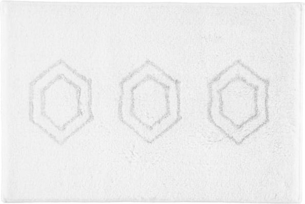 Rhomtuft RHOMY - Badteppich Elegance 259 - Farbe: weiß/silberlurex - 151 - 60x90 cm