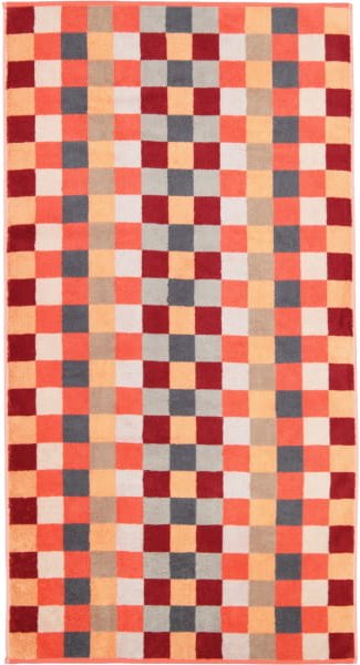 Cawö - Unique Karo 942 - Farbe: koralle - 22 - Duschtuch 70x140 cm