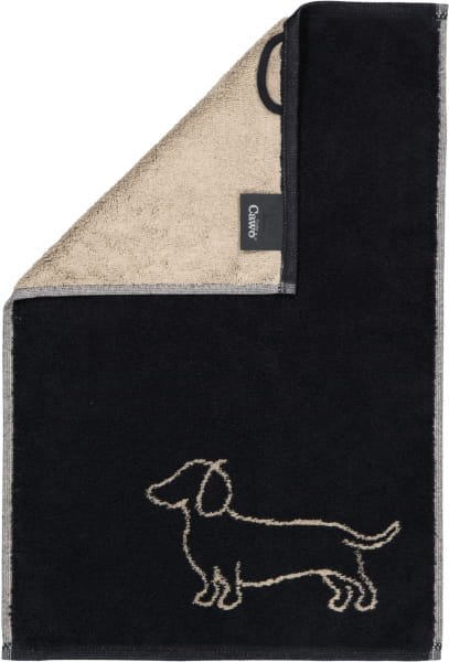 Cawö Handtücher WE LOVE DOGS Companion 6248 - Farbe: Schwarz-Beige - 93 - Gästetuch 30x50 cm