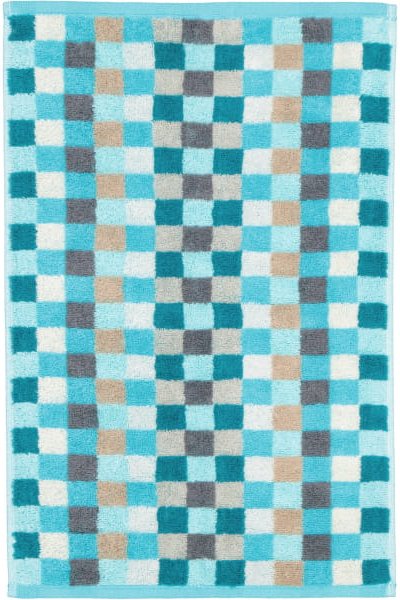 Cawö - Unique Karo 942 - Farbe: türkis - 44 - Gästetuch 30x50 cm