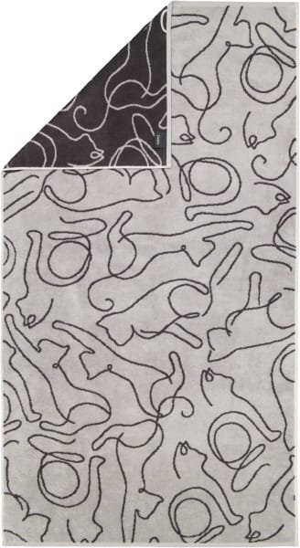 Cawö Handtücher CUTE CATS EDITION Cats 6264 - Farbe: platin/basalt - 70 - Duschtuch 80x150 cm