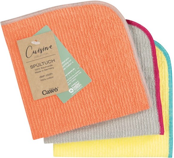 Cawö Spültücher Trio 550 - Farbe: mandarine/lemon - 35 - 30x30 cm