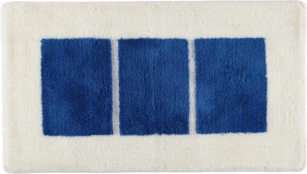 Rhomtuft RHOMY - Badteppich Liberty 256 - Farbe: weiß/blau - 844 - 65x115 cm