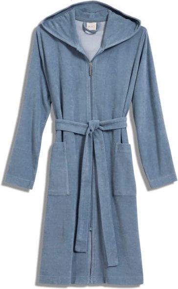 Möve Bademäntel Damen Kapuze Reißverschluss - Farbe: steel blue - 847 - S