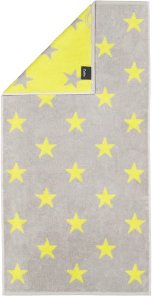 Cawö Handtücher NEW STARS Sterne groß 6260 - Farbe: platin/lime - 75 - Handtuch 50x100 cm