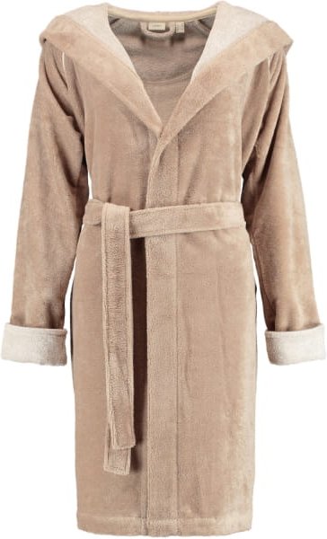 Esprit Damen Bademantel Cosy Kapuze - Farbe: mocca - 004 - XL