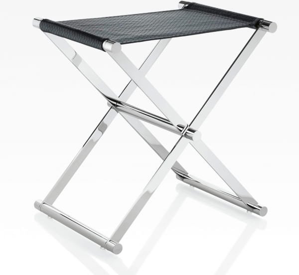 JOOP! BATHLINE - Hocker Lederoptik geprägt - Farbe: Schwarz/Chrom