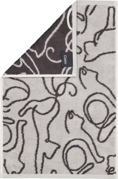 Cawö Handtücher CUTE CATS EDITION Cats 6264 - Farbe: platin/basalt - 70 - Gästetuch 30x50 cm