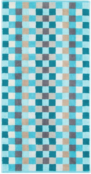Cawö - Unique Karo 942 - Farbe: türkis - 44 - Handtuch 50x100 cm