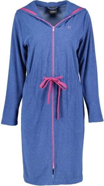 Cawö Home Active Damen Kurzmantel Kapuze TG RV 821 - Farbe: blau-melange/beere - 18 - S