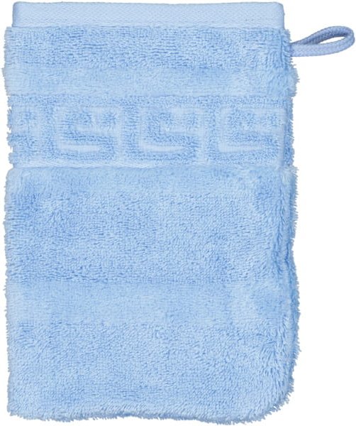 Cawö - Noblesse Uni 1001 - Farbe: 188 - mittelblau - Waschhandschuh 16x22 cm