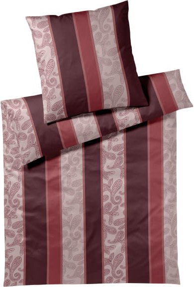 JOOP! Bettwäsche Paisley Stripes 4121 - Farbe: Rouge - 01 - 80x80 cm - 155x220 cm