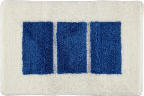 Rhomtuft RHOMY - Badteppich Liberty 256 - Farbe: weiß/blau - 844 - 60x90 cm