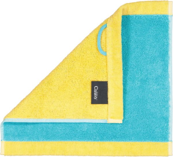 Cawö Handtücher Lifestyle Splash 7071 - Farbe: türkis/apricot - 15 - Seiflappen 30x30 cm