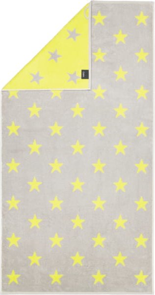 Cawö Handtücher NEW STARS Sterne groß 6260 - Farbe: platin/lime - 75 - Duschtuch 70x140 cm