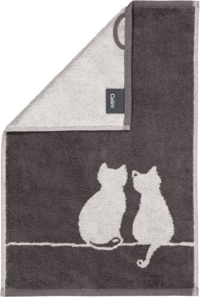 Cawö Handtücher CUTE CATS EDITION You & Me 6263 - Farbe: basalt/platin - 77 - Gästetuch 30x50 cm
