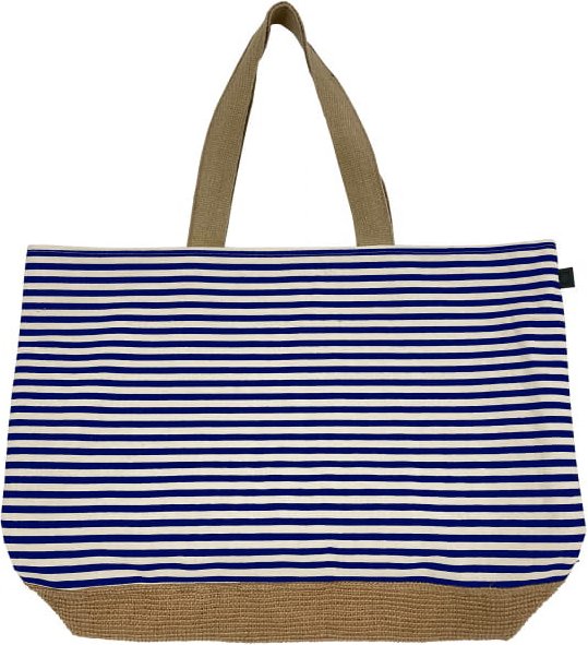 Cawö Beachbags Canvas Streifen 55700 - Farbe: marine - 13 - 40x55 cm