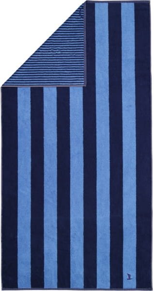 Thumbnail - Möve Handtücher Superwuschel Blockstreifen - Farbe: deep sea/cornflower - 042 - Duschtuch 80x150 cm