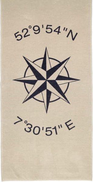 Cawö Home Strandtücher Beach Koordinaten 5571 - Farbe: sand - 31 - 80x180 cm