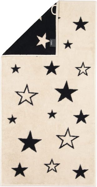 Cawö Handtücher Christmas Edition Sterne 792 - Farbe: natur-schwarz - 39 - Handtuch 50x100 cm