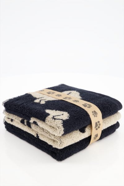 Cawö Seiftücher We love Dogs Mix 6249 3er-Pack Farbe: Schwarz-Beige - 93 - 30x30 cm