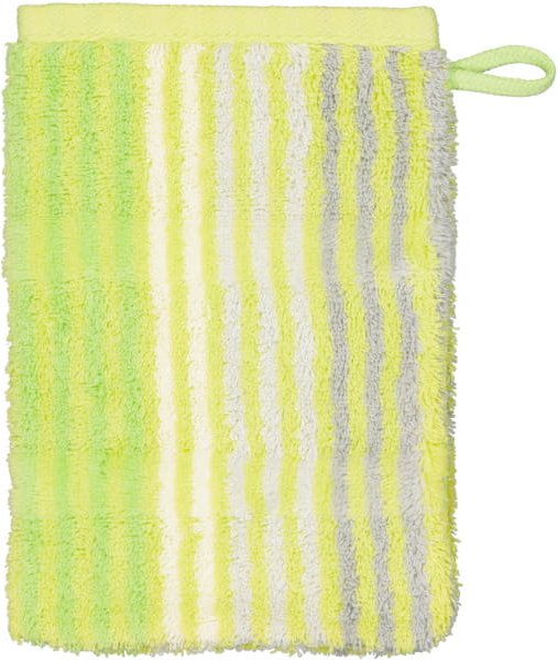 Cawö - Noblesse Cashmere Streifen 1056 - Farbe: kiwi - 45 - Waschhandschuh 16x22 cm
